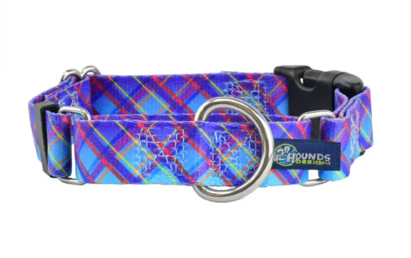 Twilight Glow Blue Plaid Dog Collars and/or Leash