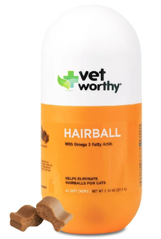 Vet Worthy Hairball Soft Chew Aid for Cats, 45 ct