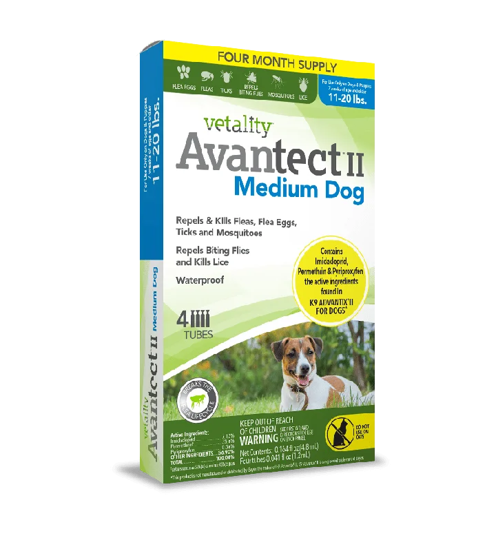 Vetality Avantect II Monthly Topical Flea and Tick Treatment for Medium Dogs