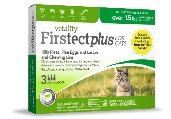 Vetality Firstect Plus Monthly Topical Flea and Tick Treatment for Cats