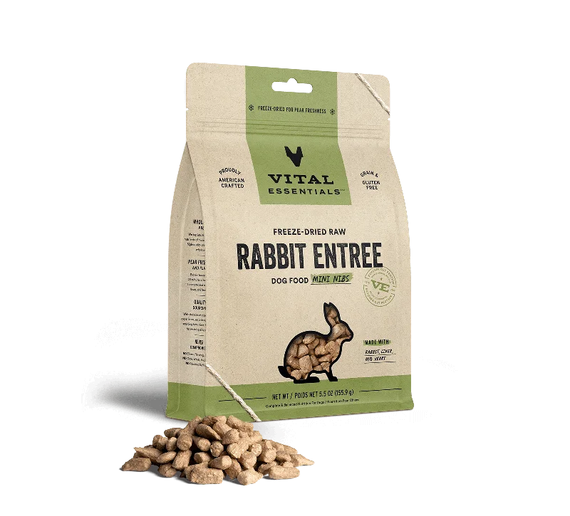 Vital Essentials Rabbit Entree Mini Nibs Freeze-Dried Raw Dog Food