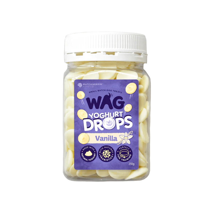 Wag Yoghurt Drops Vanilla Dog Treats 250g