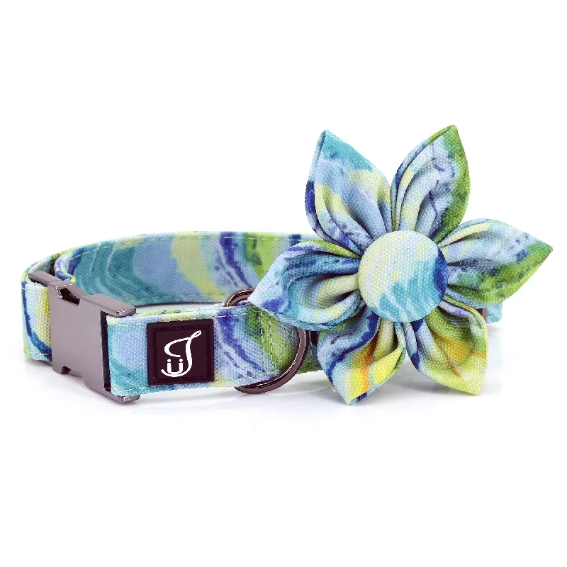 Wave Dog Collar with Flower